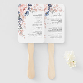 Botanisches Hochzeitsprogramm für Rosa Flora Fächer