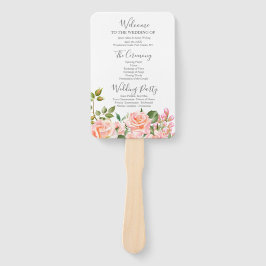 Botanisches Hochzeitsprogramm in Rosa Fächer