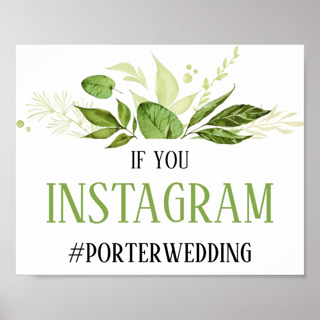 Botanisches Instagram-Zeichen Poster (Vorne)
