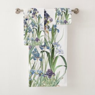 Botanisches Iris-Blumen Redoute Bad-Tuch-Set Badhandtuch Set
