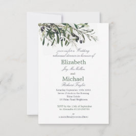 Botanisches italienisches Hochzeitessen Probe Einladung