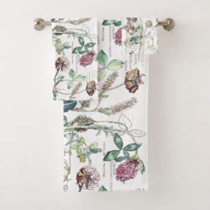 Botanisches Klee-Familien-Blumen-Bad-Tuch-Set Badhandtuch Set