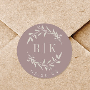 Botanisches Kraut-Hochzeitsmonographie der Dusty R Runder Aufkleber