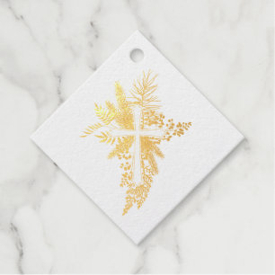 Botanisches Kreuz Christening Vielen Dank, echtes Geschenkanhänger