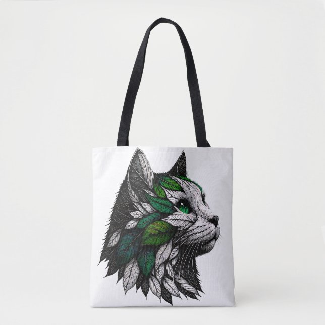 Botanisches Leaf Cat Illustration Artwork (Vorderseite)