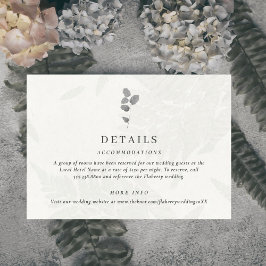 Botanisches Leaf Gray Wedding Begleitkarte