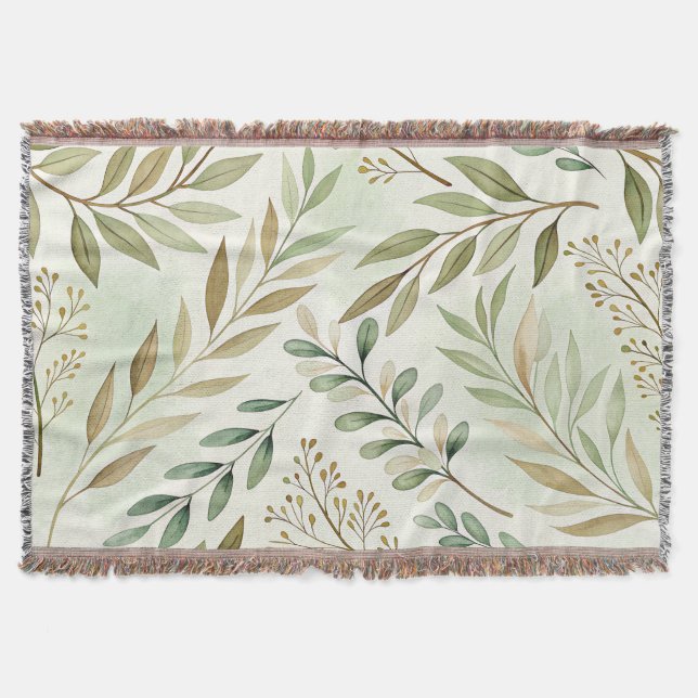 Botanisches Leaf-Pattern-Keule Decke (Vorderseite)