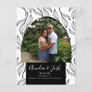 Botanisches Leaf-Save the Date Foto Pos Postkarte