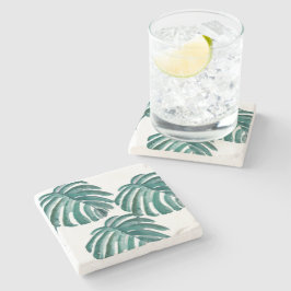 Botanisches Leaf Wasserfarbener Marmor Untersetzer