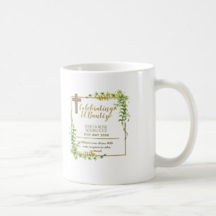 Botanisches LeafBautizo Bautismo Taufname Verses Kaffeetasse