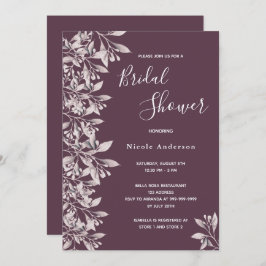 Botanisches lila Brautparty Einladung