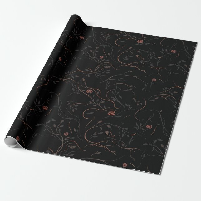 Botanisches Line-Art-Geschenkpapier Geschenkpapier (Ungerollt)