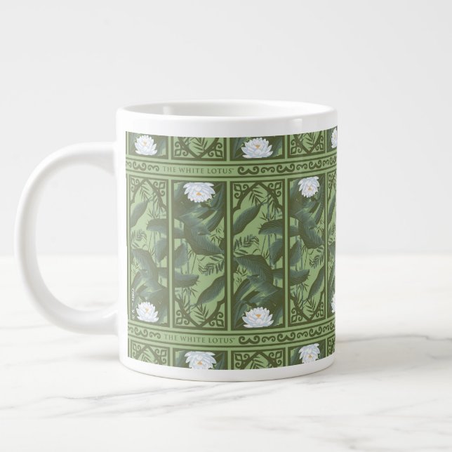 Botanisches Lotus-Muster - Der weiße Lotus Jumbo-Tasse (Links)