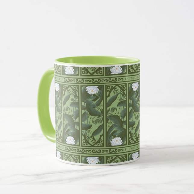 Botanisches Lotus-Muster - Der weiße Lotus Tasse (Vorderseite Links)