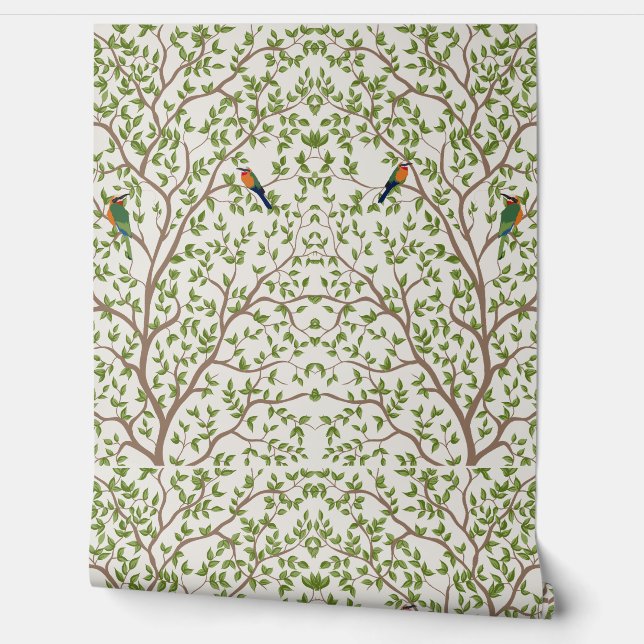 Botanisches Marmormuster Smooth Vinyl Wallpaper Tapete (Abrollen)