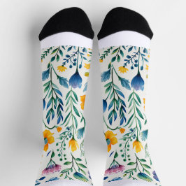 Botanisches mehrfarbiges Muster Socken