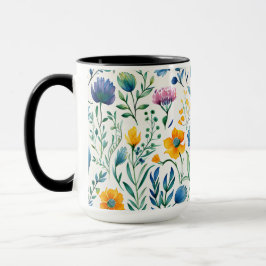 Botanisches mehrfarbiges Muster Tasse