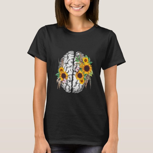 Botanisches menschliches Gehirn psychische Gesundh T-Shirt (Vorderseite)