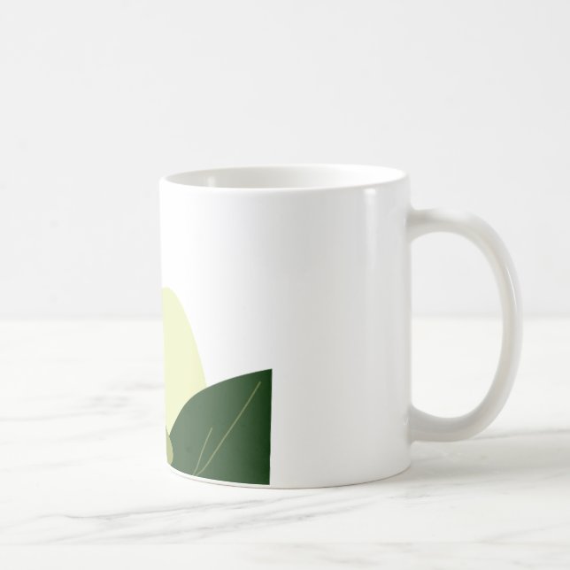 Botanisches Minimalistisches Leaf Design Klassisch Kaffeetasse (Rechts)