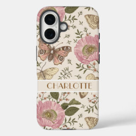 Botanisches Monogramm der modernen trendy Wildblum iPhone 16 Hülle