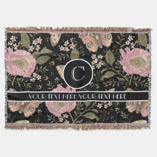 Botanisches Monogramm der modernen trendy Wildblum Decke