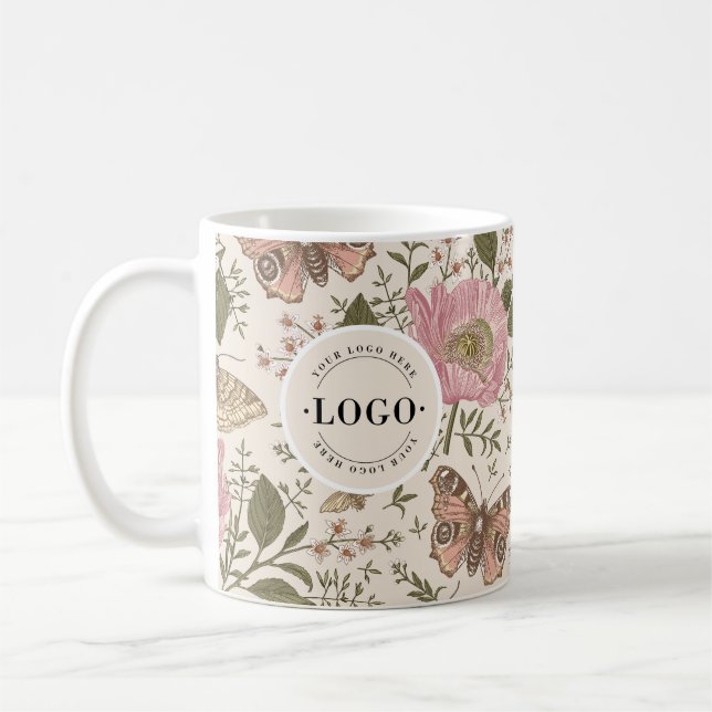 Botanisches Monogramm der modernen trendy Wildblum Kaffeetasse (Links)