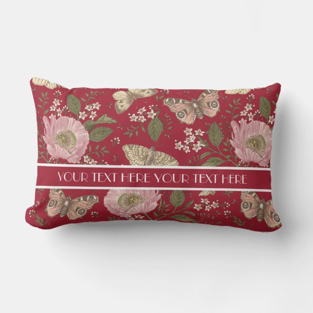 Botanisches Monogramm der modernen trendy Wildblum Lendenkissen (Vorderseite)