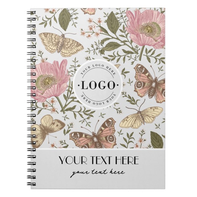 Botanisches Monogramm der modernen trendy Wildblum Notizblock (Vorderseite)