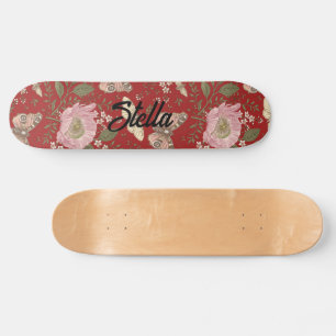 Botanisches Monogramm der modernen trendy Wildblum Skateboard