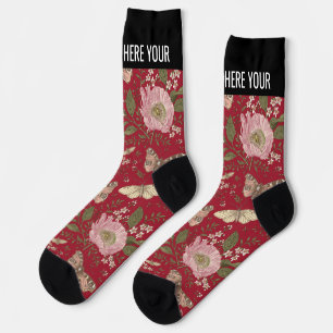Botanisches Monogramm der modernen trendy Wildblum Socken