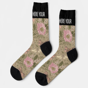 Botanisches Monogramm der modernen trendy Wildblum Socken