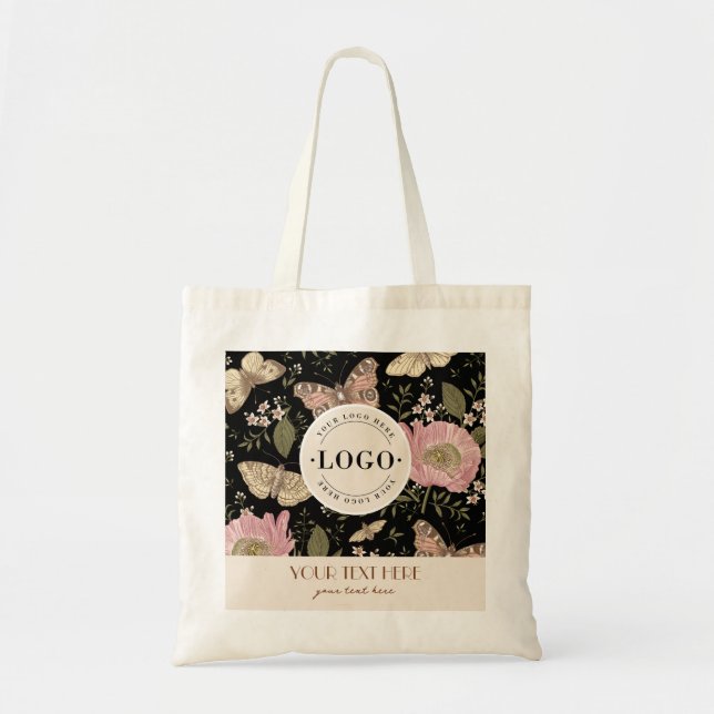 Botanisches Monogramm der modernen trendy Wildblum Tragetasche (Vorne)