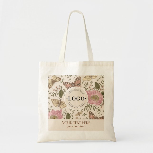 Botanisches Monogramm der modernen trendy Wildblum Tragetasche (Vorne)