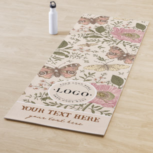 Botanisches Monogramm der modernen trendy Wildblum Yogamatte