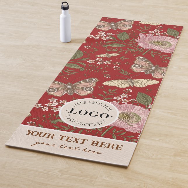 Botanisches Monogramm der modernen trendy Wildblum Yogamatte (Beispiel)