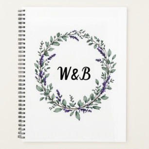 Botanisches Monogramm-Kranz-Notizbuch Planer