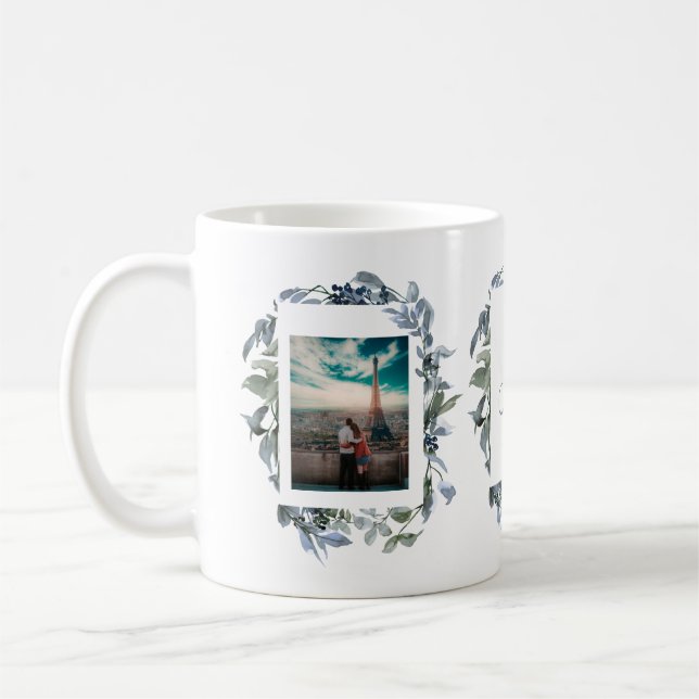 Botanisches Monogramm mit Foto Kaffeetasse (Links)