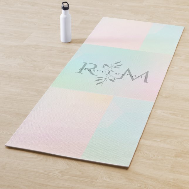 Botanisches Monogramm Pastell Yoga Yogamatte (Beispiel)