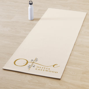 Botanisches Monogramm Pastell Yoga Yogamatte