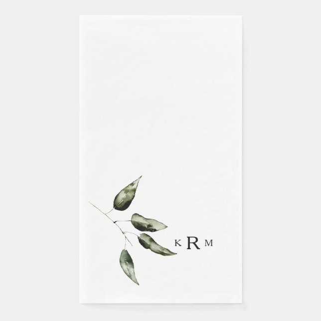 Botanisches Monogramm Serviette (Vorderseite)
