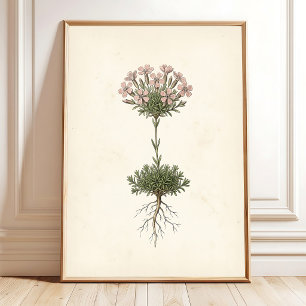 Botanisches Moos-Leimkraut-Häuschen-Dekor Poster