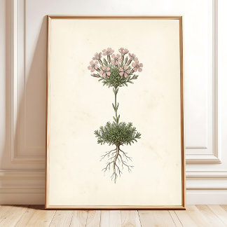 Botanisches Moos-Leimkraut-Häuschen-Dekor Poster