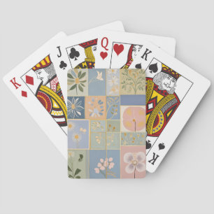 Botanisches Mosaik in Blüte Spielkarten