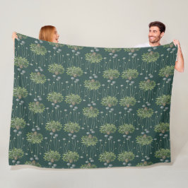 Botanisches Motiv Fleecedecke