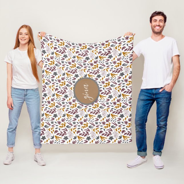 Botanisches Muster anpassen Fleecedecke (Beispiel)