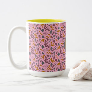Botanisches Muster anpassen Zweifarbige Tasse