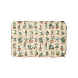 Botanisches Muster Cacti Illustration Badematte