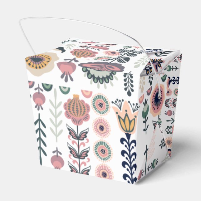Botanisches Muster der Folkkunst Geschenkschachtel (Rückseite)