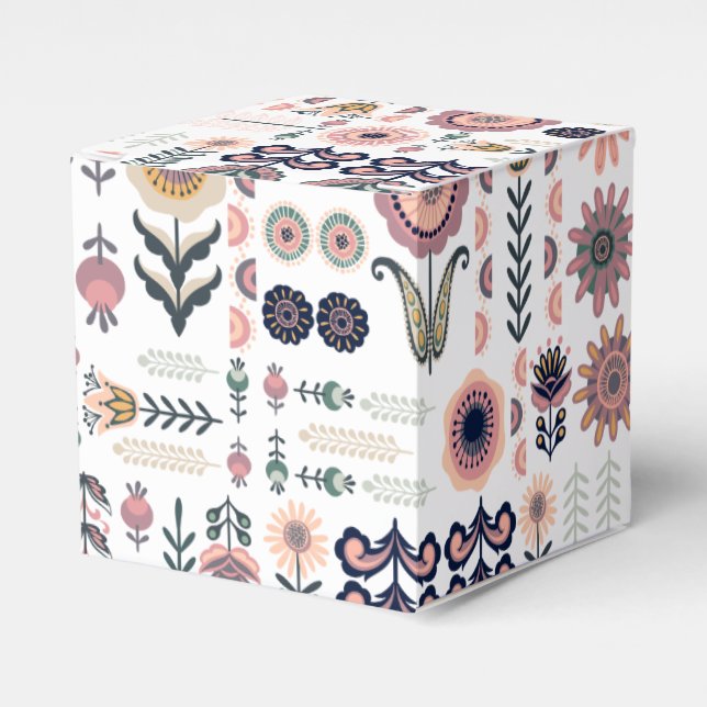 Botanisches Muster der Folkkunst Geschenkschachtel (Vorderseite)