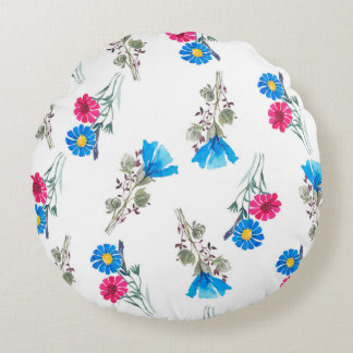 Botanisches Muster der hellrosa Quelle Rundes Kissen